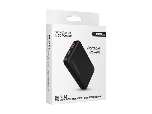 Computer Battery Multimeter Travel Power Bank 5000mAh HyperGear Dual Port Cell Phone Battery Pack