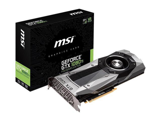 MSI GeForce GTX 1080 Ti FE DirectX 12 GTX 1080 Ti Founders Edition 11GB 352-Bit GDDR5X PCI Express 3.0 x16 HDCP Ready SLI Support Video Card
