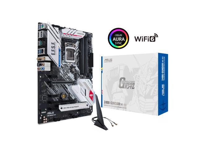 ASUS Z490-GUNDAM (WI-FI) ATX gaming motherboard with M.2, 14 DrMOS power stages, Intel® WiFi 6, HDMI, DisplayPort, SATA 6 Gbps, USB 3.2 Gen 2 ports, Thunderbolt 3 support, and Aura Sync RGB lighting