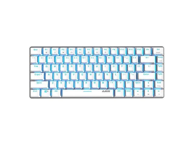 UrChoiceLtd® Ajazz Geek AK33 Backlit Usb Wired Gaming Mechanical Keyboard  Blue Switch for Office, Typists and Play Games (Blue Switch, White) 