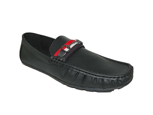 mens black leather driving loafers