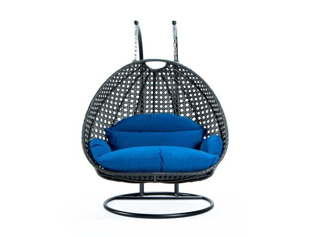 leisuremod wicker 2 person double hanging swing