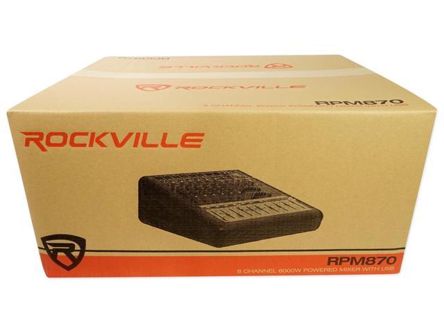 Rockville RPM870 8 Channel 6000w Amplifier Mixer w/USB Effects 8 XDR2 Mic Pres 