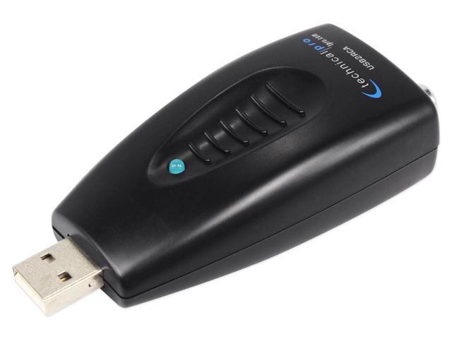 Black Analog Audio Converter with USB Interface Technical Pro USB2RCA Digital