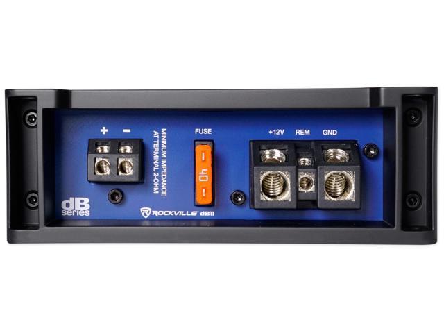 Rockville dB11 1400w/700w RMS Mono Class D 2-Ohm Amplifier Car Amp+Bass Remote 
