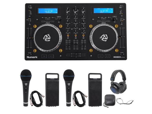 Numark Mixdeck Express Dj Mixer Controller Dual Cd Usb Playback Headphones Mics Newegg Com
