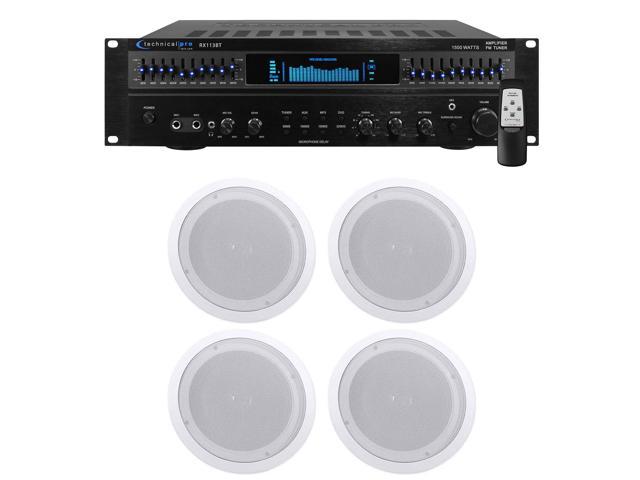 Technical Pro Rx113 1500w Home Theater Amplifier Receiver 4 8 Ceiling Speakers