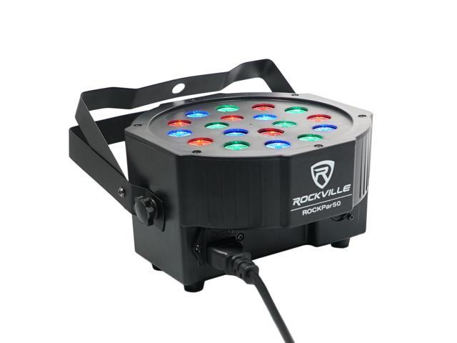 (8) Rockville RockPAR50 LED RGB Par Can DMX DJ Stage Club Wash Up-Light