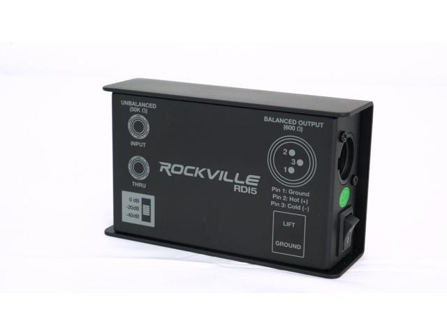 Rockville RDI5 DI Box Converts Guitar//Instrument Signal to Balanced Line Level