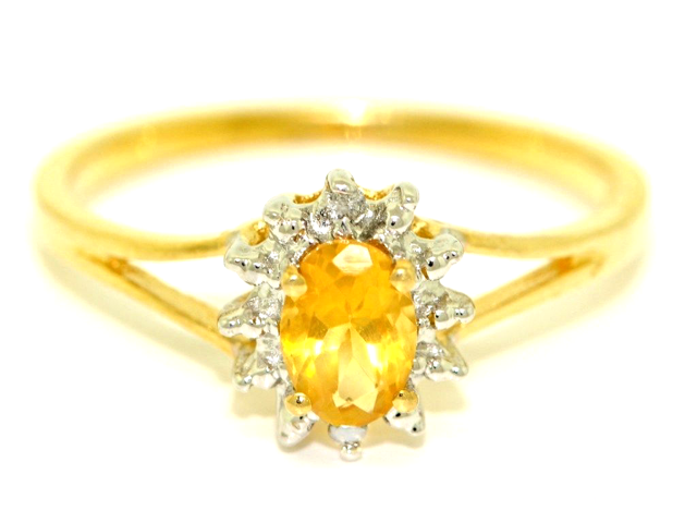 Birthstone Ring Sterling Silver or Yellow Gold Plated Silver White Topaz Ring