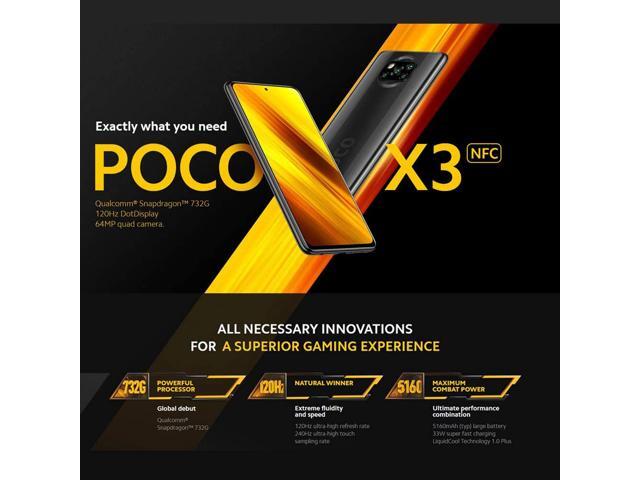 NFC Xiaomi Poco X3 Smartphone 6GB 64GB Versi/ón Global Snapdragon 732G 64MP C/ámara Pantalla 6.67 Dot Display Gris, 6GB+64GB 5160mAh bater/ía