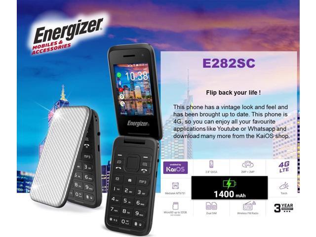 Energizer - Téléphone Clavier Physique E280S - 4G - Batterie 3000 mAh - Double Sim (Micro SIM) - Garanti 3 Ans - Noir