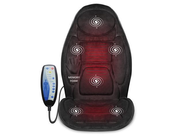 Snailax Memory Foam Massage Seat Cushion Back Massager With Heat