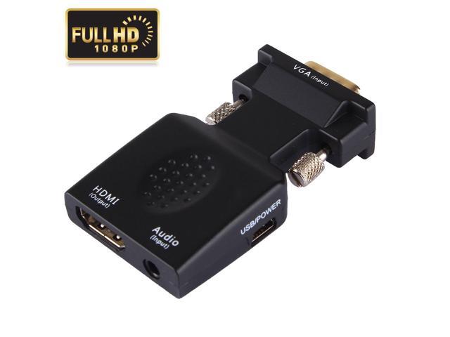 VGA to HDMI Adapter/Converter with Audio (Old PC to New TV/Monitor with HDMI), Aigrous Male VGA to HDMI Video Adapter for TV, Computer, Projector with Audio 3.5mm Audio Cable Included