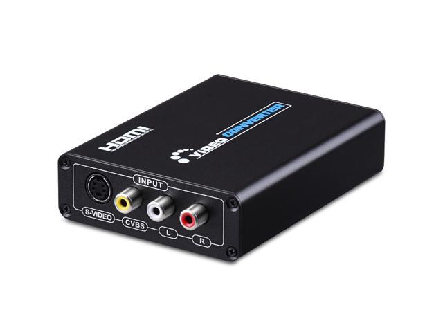 Aigrous 3RCA AV CVBS Composite & S-Video R/L Audio to HDMI Converter Adapter Upscaler Support 720P/1080P with 3RCA S-Video Cable for DVD VCR PS2 PS3 Xbox HDTV