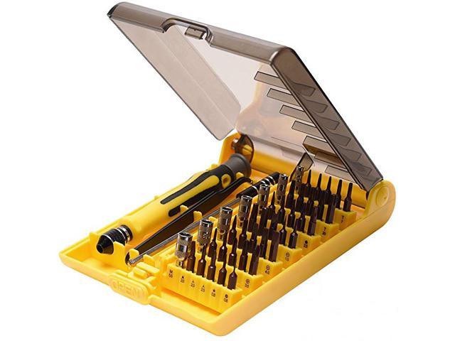 45 in 1 Precision Screwdriver Toolkit, Aigrous Mini Compact Disassembly Repair Bits with Handle Tweezer Extension Bar for Laptop Computer Phone iPhone6s/7/7p/8/8p Electronic Products