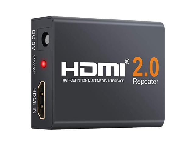 HDMI Booster 2.0, Aigrous 4K2K 1080P 3D HDMI Amplifier Repeater HDMI Powered Signal Amplifier Booster 18Gbps Bandwidth HDCP 2.2 Up to 60m/200ft Transmission Distance