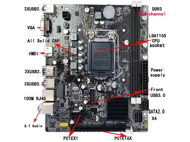 (4XSATA)16GB M-ATX B75 LGA1155 Motherboard DDR3 USB3.0 VGA HDMI 1155  Motherboard Dual Channel Mainboard-2 years warranty