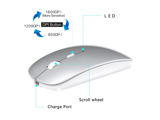 PC Black Laptops,Computer Notebook Rechargeable Wireless Mouse,2.4GHz and Bluetooth Metal Noiseless Silent Click Dual Mode Wireless Optical Mice with USB Receiver,Suitable for Mac PC Black Laptops,Computer Notebook Rechargeable Wireless Mouse,2.4GHz and Bluetooth Metal Noiseless Silent Click Dual Mode Wireless Optical Mice with USB Receiver,Suitable for Mac