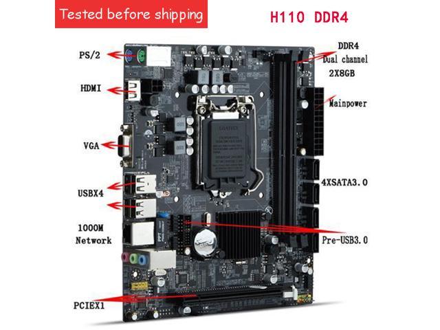 H110 LGA1151 DDR4 Motherboard 16GB dual 