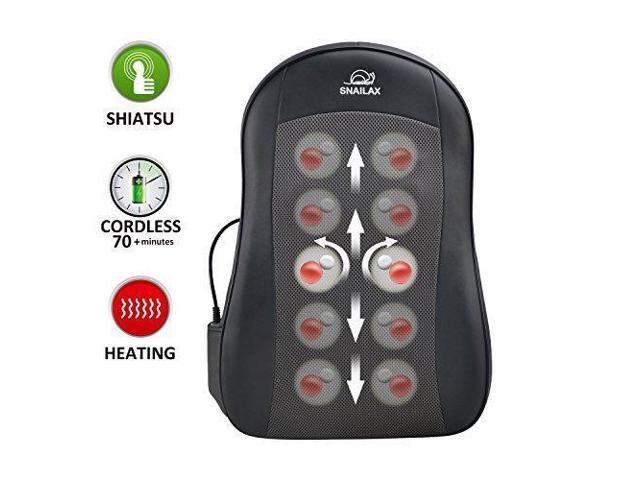 Snailax Cordless Shiatsu Back Massager With Heat Portable Kneading