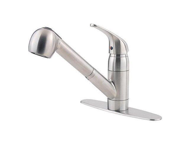 Pfister Pfirst Series 1 Handle Pull Out Kitchen Faucet Stainless Steel Newegg Com
