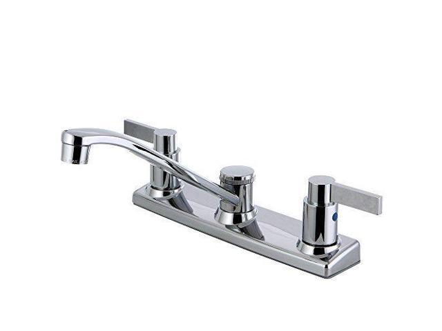 Kingston Brass Fb2121ndl 7 11 16 Inch In Spout Reach Nuvofusion 8 Centerset Kitchen Faucet Polished Chrome Newegg Com
