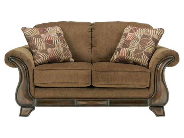 Ashley Furniture Signature Design Montgomery Loveseat Sofa Traditional Style Couch Mocha Brown