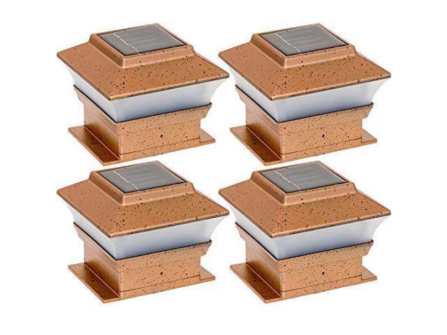 4 Pack Solar Powered Copper Outdoor Garden Deck Patio Fence Outdoor Garden Deck Patio Fence