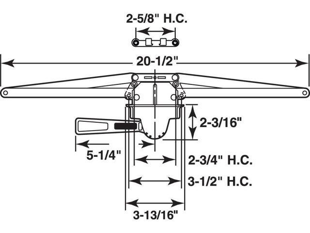 White Prime-Line Products TH 24186 Left Hand Truth Hardware Ellipse Single Arm Operator with Crank