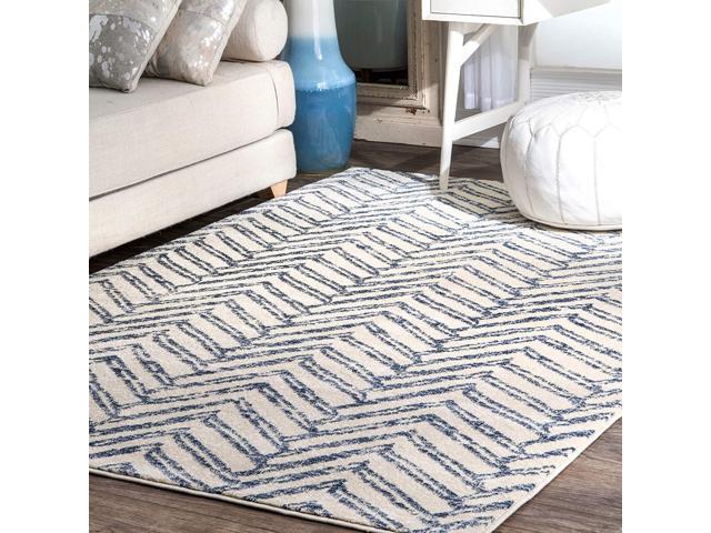 Nuloom Rzbd94a Geometric Rosanne Area Rug 4 X 6 Blue Geometric Rosanne Area Rug 4