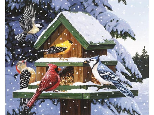 Springbok Puzzles Winter Feeder 1000 Piece Jigsaw Puzzle