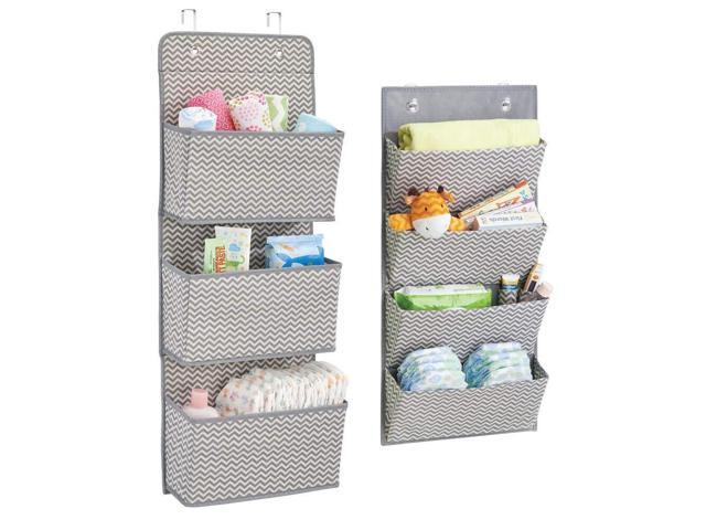 Mdesign Soft Fabric Wall Mount Over Door Hanging Storage