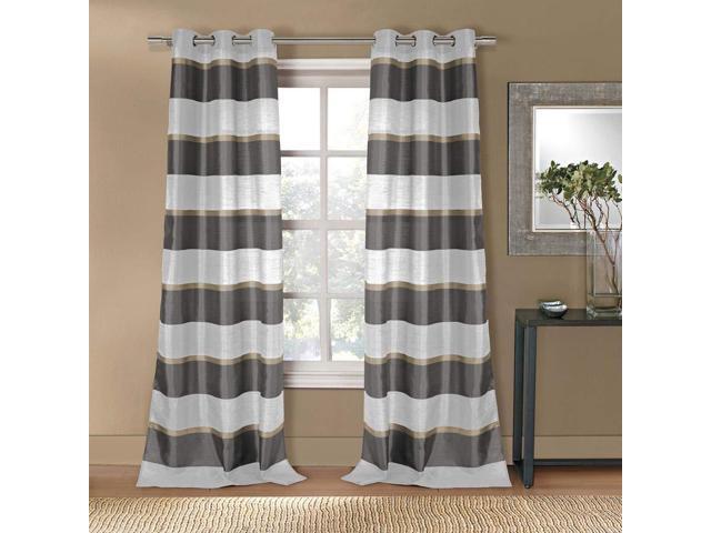 Duck River Textiles Thia Striped Faux Silk Textured Pole Top