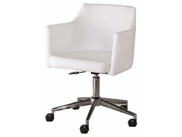Ashley Furniture Signature Design Baraga Adjule Swivel Office Desk Chair Casters Contemporary White Chrome Newegg Com
