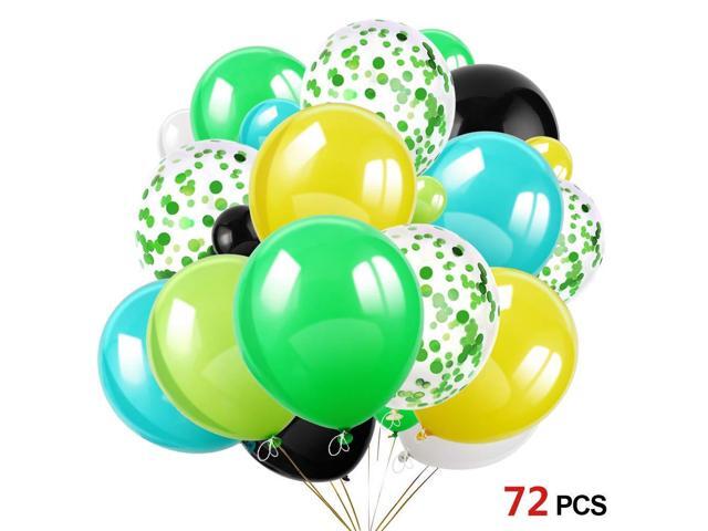 Konsait 70pcs 12 Inches Green Confetti Balloons Latex Birthday