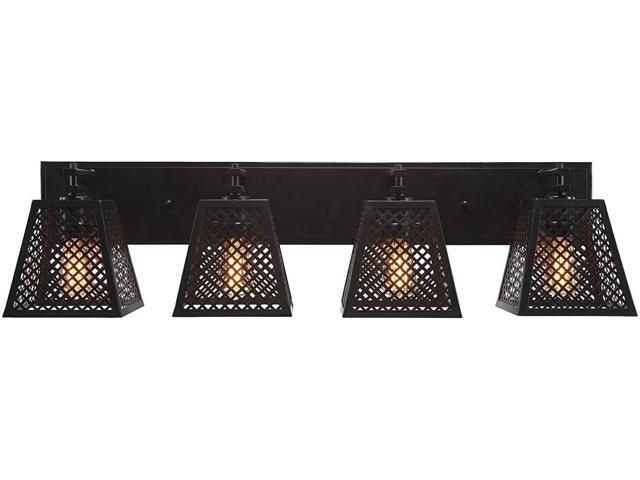 Toltec Lighting Corbello 2 Light Bath Bar with 7 Espresso Metal Shades