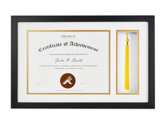 Diploma Photo Frame, for 8.5x11 Certificate 5x7 Picture Golden State Art