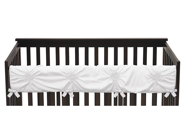 Solid Color White Shabby Chic Long Front Crib Rail Guard Baby