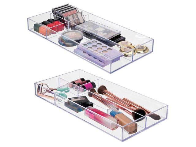 Mdesign Plastic Divided Makeup Organizer For Bathroom Drawer