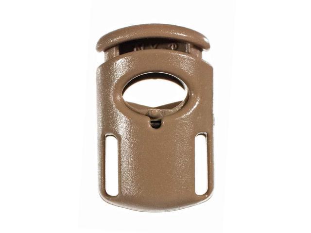 50 Pack, Coyote Brown 1//4 Inch Cord Lock Stoppers Ellipse Spring Cord Lock