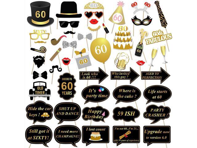 Konsait 60th Birthday Party Photo Booth Props 51count For Her