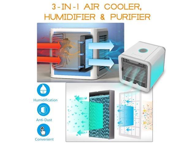 3 Speeds USB Gimify Portable Air Conditioner 5 in 1 Air Cooler Mini Humidifier Purifier For Office and Home 7 Colors LED