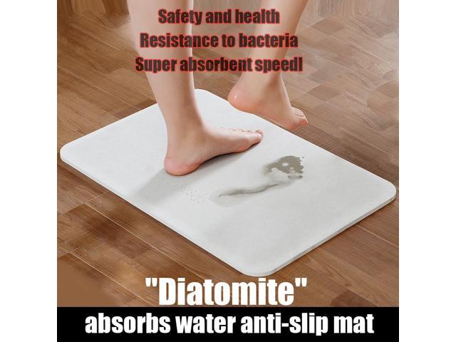 Diatomaceous Earth Bath Mat Quick Drying Ultra Soft Non-Slip Durable Door Floor Bathroom Mats Carpet Super Absorbent Rugs 16 x 24, Blue A 