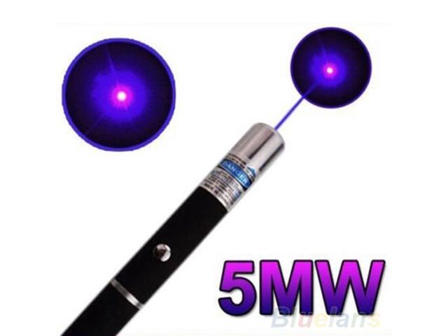 5X Blue Violet Purple Laser Pointer Pen 405nM Visible Light Beam High Power 5mw 