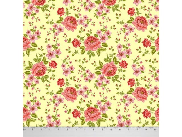 Soimoi 130 GSM Moss Georgette Floral Printed Fabric Dressmaking Material 1 Mtr