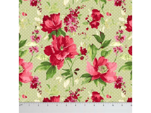Floral Print Fabric 44 Inches Wide 65 GSM Georgette Material By The Yd