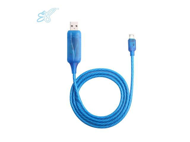 Iphone Lightning Round Charging Cable 3ft Visible Flowing Led Usb Lighted Wire Lights Up Charger Sync Data Cord For Iphone X 8 8 Plus 7 7 Plus 6 6 Plus Ipod And Ipad Blue Newegg 