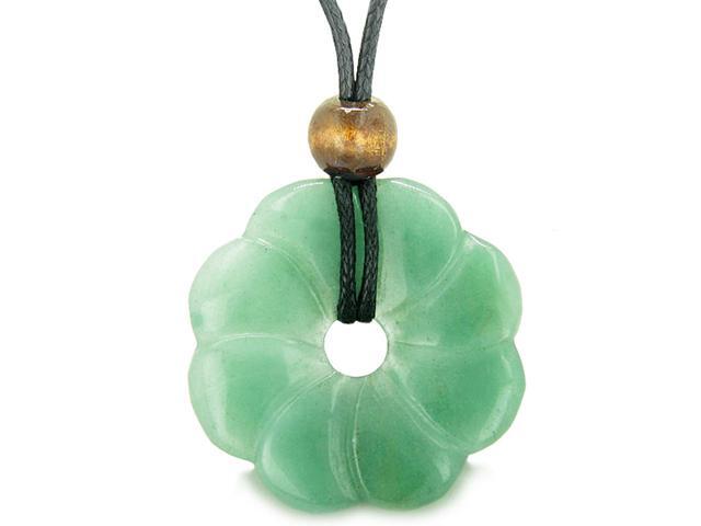 Protection Wolf Head Amulet Green Quartz Word Stone Lucky Pendant Necklace