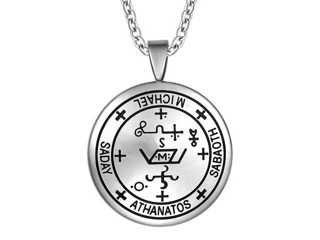 Guardian Archangel Michael Sigil Amulet Keep Me Safe And Positive Inscription Prayer 22 Inch Necklace Newegg Com